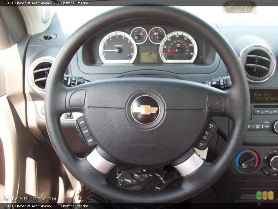 Charcoal Interior Steering Wheel for the 2011 Chevrolet Aveo Aveo5 LT #50299371