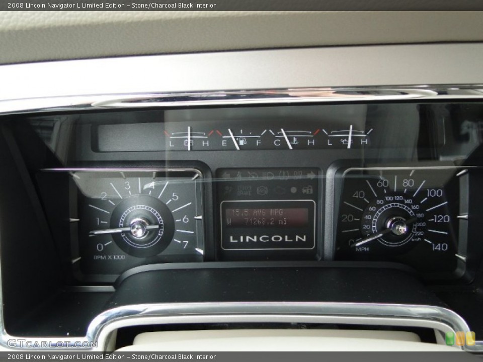 Stone/Charcoal Black Interior Gauges for the 2008 Lincoln Navigator L Limited Edition #50299680