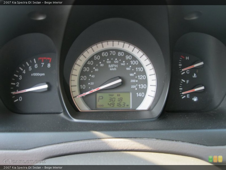 Beige Interior Gauges for the 2007 Kia Spectra EX Sedan #50306556