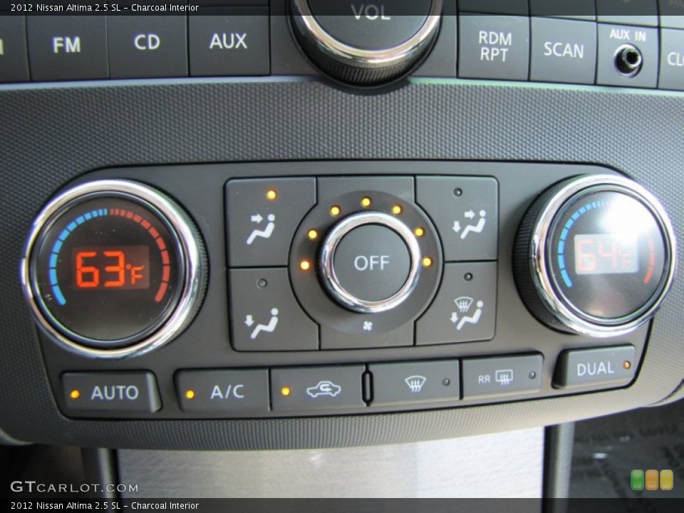 Charcoal Interior Controls for the 2012 Nissan Altima 2.5 SL #50308008