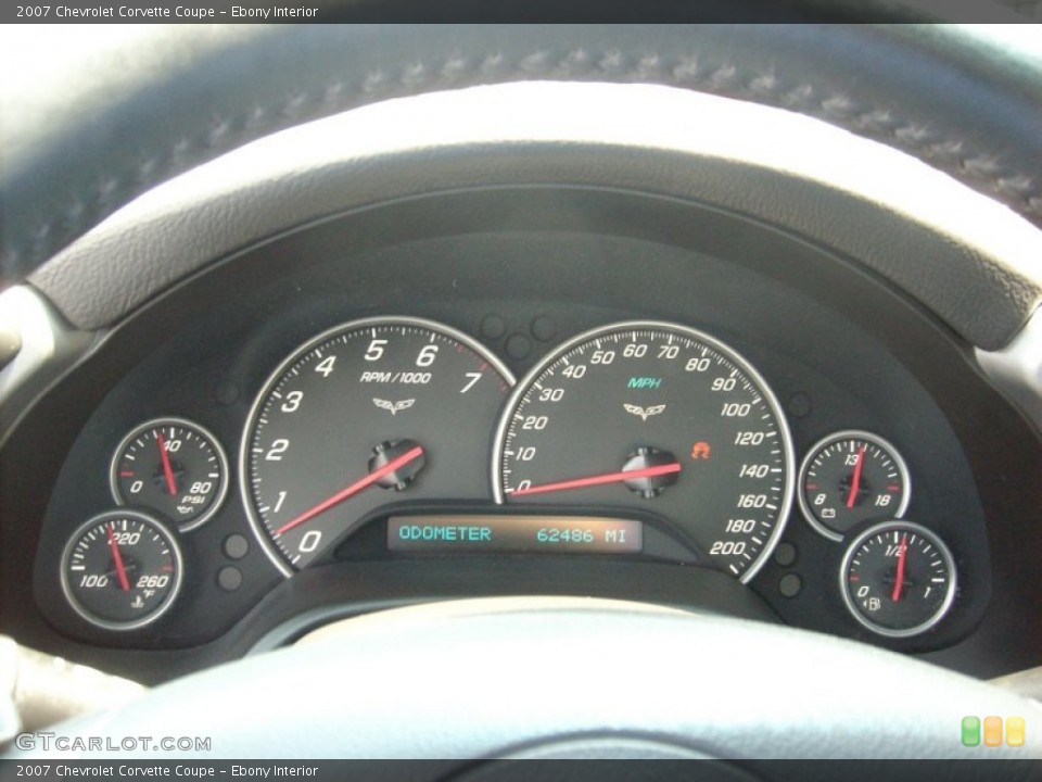Ebony Interior Gauges for the 2007 Chevrolet Corvette Coupe #50314557