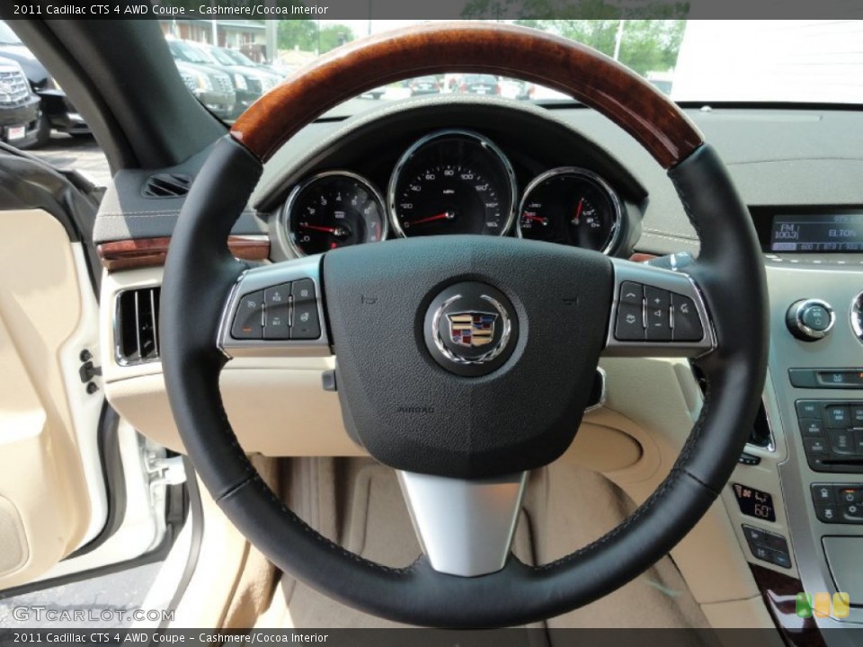 Cashmere/Cocoa Interior Steering Wheel for the 2011 Cadillac CTS 4 AWD Coupe #50315706
