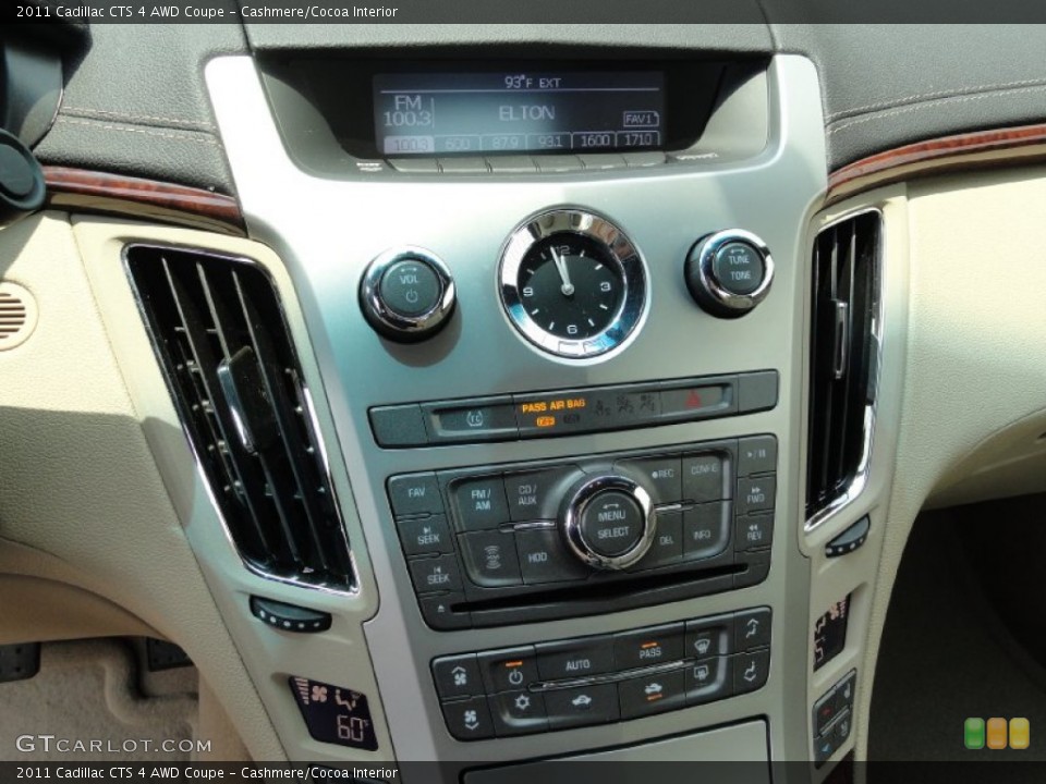 Cashmere/Cocoa Interior Controls for the 2011 Cadillac CTS 4 AWD Coupe #50315754