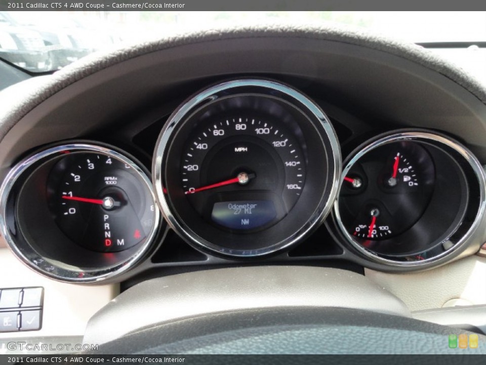 Cashmere/Cocoa Interior Gauges for the 2011 Cadillac CTS 4 AWD Coupe #50315790