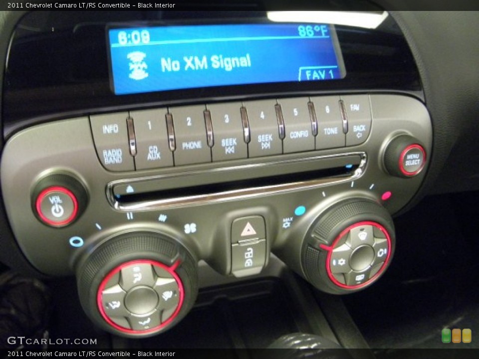 Black Interior Controls for the 2011 Chevrolet Camaro LT/RS Convertible #50320233