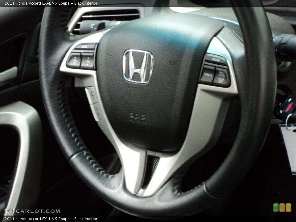 Black Interior Steering Wheel for the 2011 Honda Accord EX-L V6 Coupe #50322039