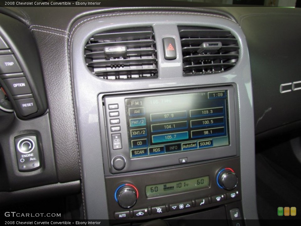 Ebony Interior Controls for the 2008 Chevrolet Corvette Convertible #50323968