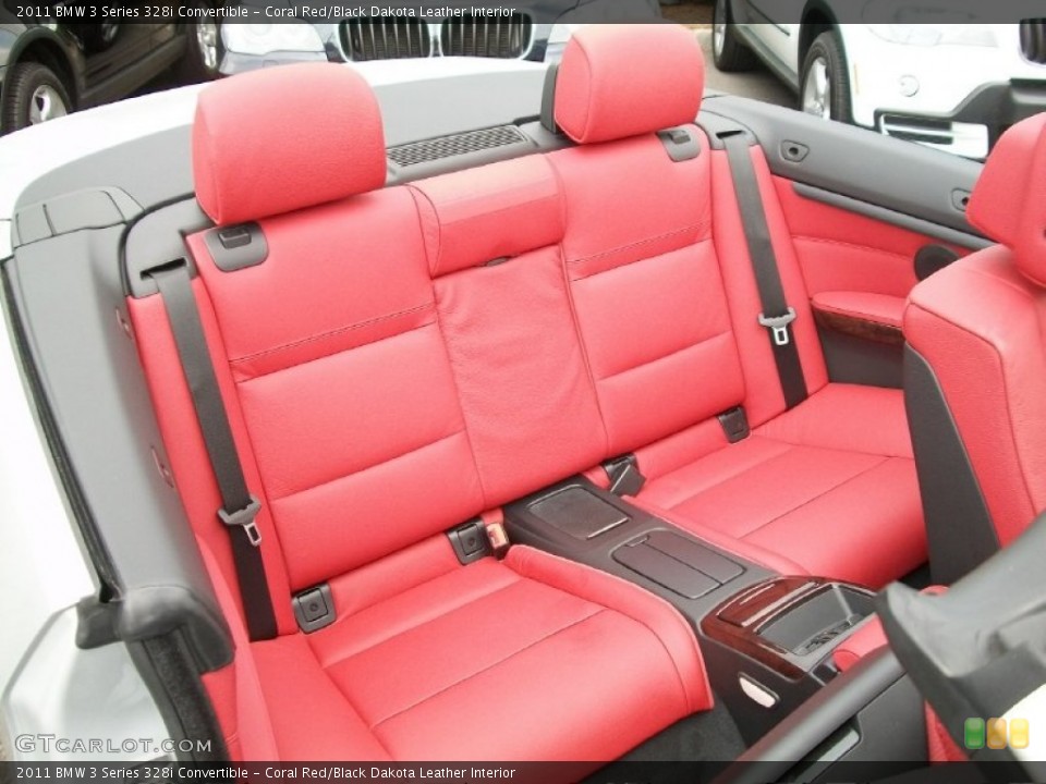 Coral Red/Black Dakota Leather Interior Photo for the 2011 BMW 3 Series 328i Convertible #50332139