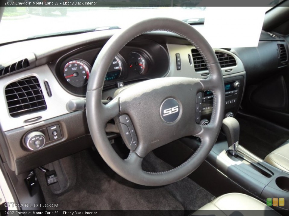 Ebony Black Interior Steering Wheel for the 2007 Chevrolet Monte Carlo SS #50336186
