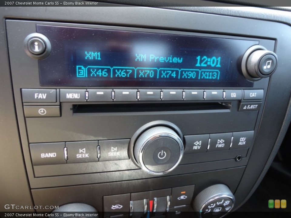 Ebony Black Interior Controls for the 2007 Chevrolet Monte Carlo SS #50336498