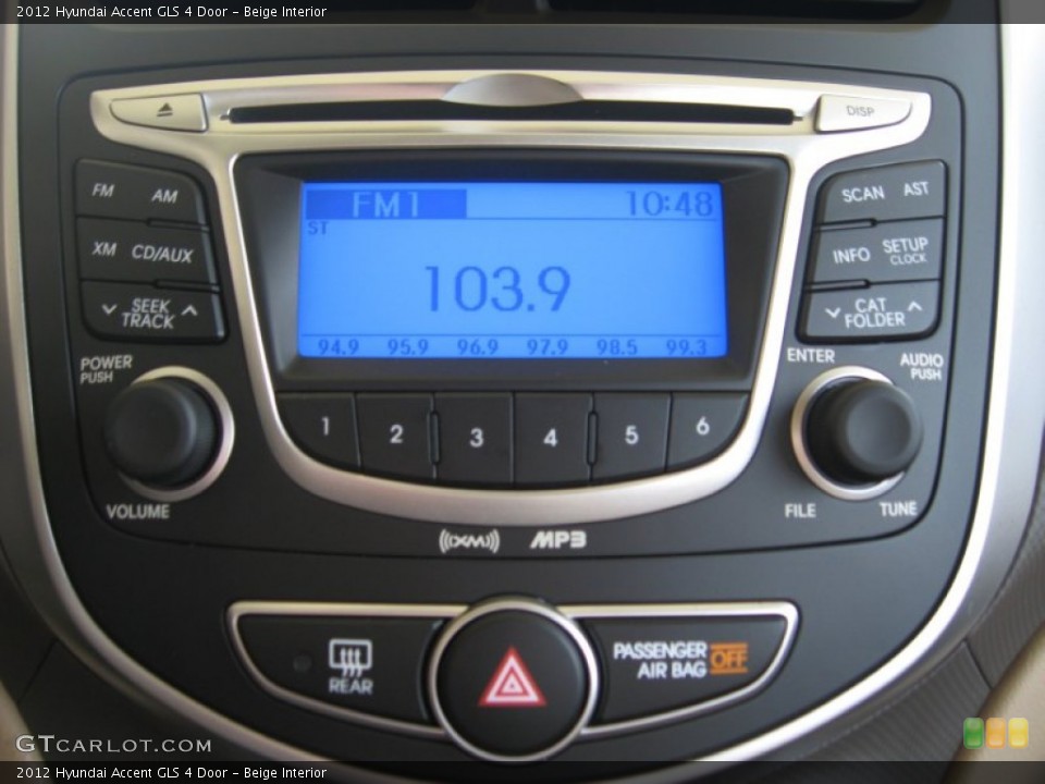 Beige Interior Controls for the 2012 Hyundai Accent GLS 4 Door #50339504