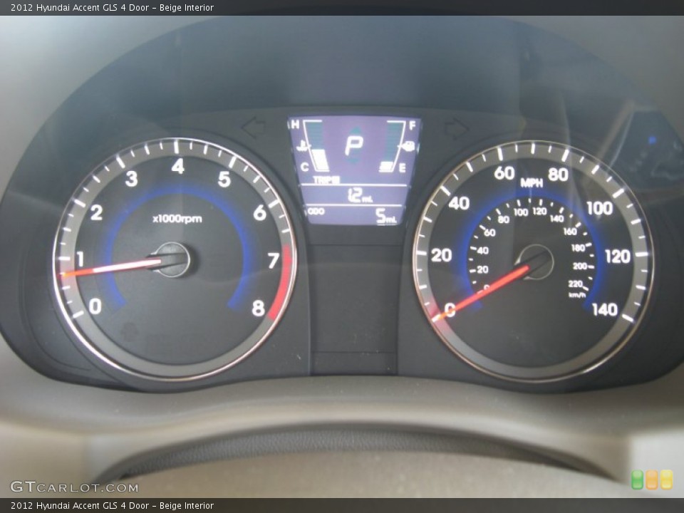 Beige Interior Gauges for the 2012 Hyundai Accent GLS 4 Door #50339558