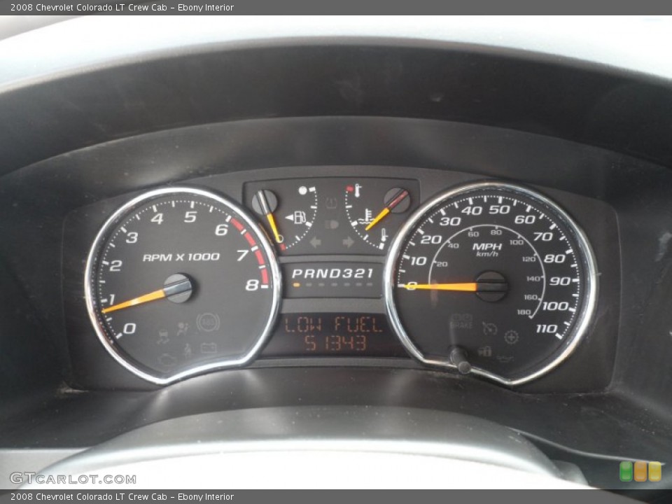 Ebony Interior Gauges for the 2008 Chevrolet Colorado LT Crew Cab #50343096
