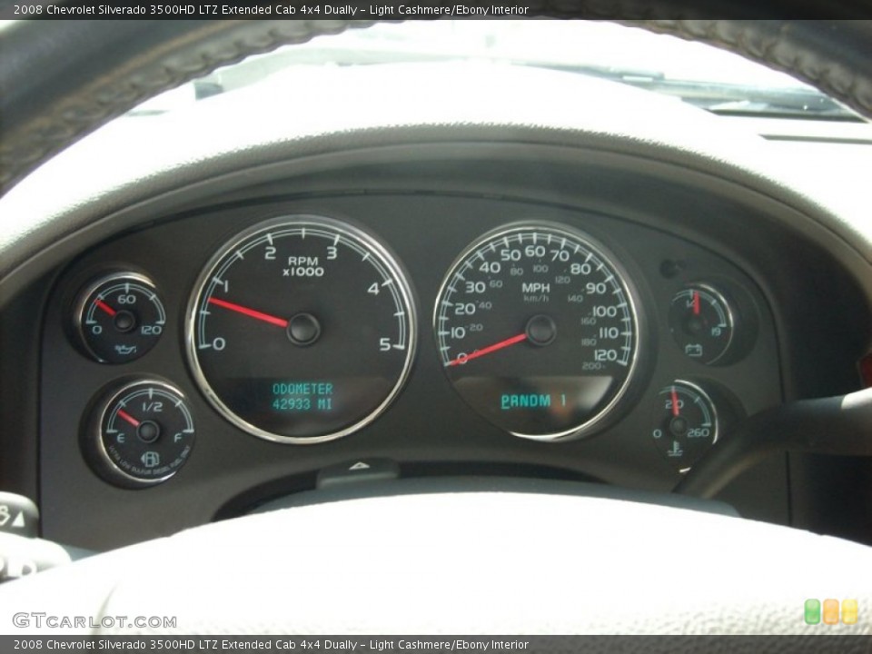 Light Cashmere/Ebony Interior Gauges for the 2008 Chevrolet Silverado 3500HD LTZ Extended Cab 4x4 Dually #50346924
