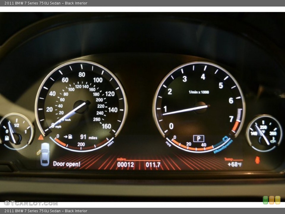 Black Interior Gauges for the 2011 BMW 7 Series 750Li Sedan #50350053
