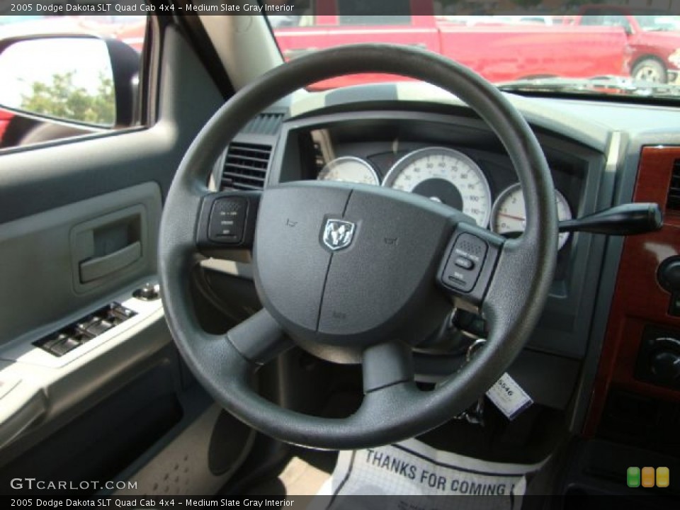 Medium Slate Gray Interior Steering Wheel for the 2005 Dodge Dakota SLT Quad Cab 4x4 #50357589