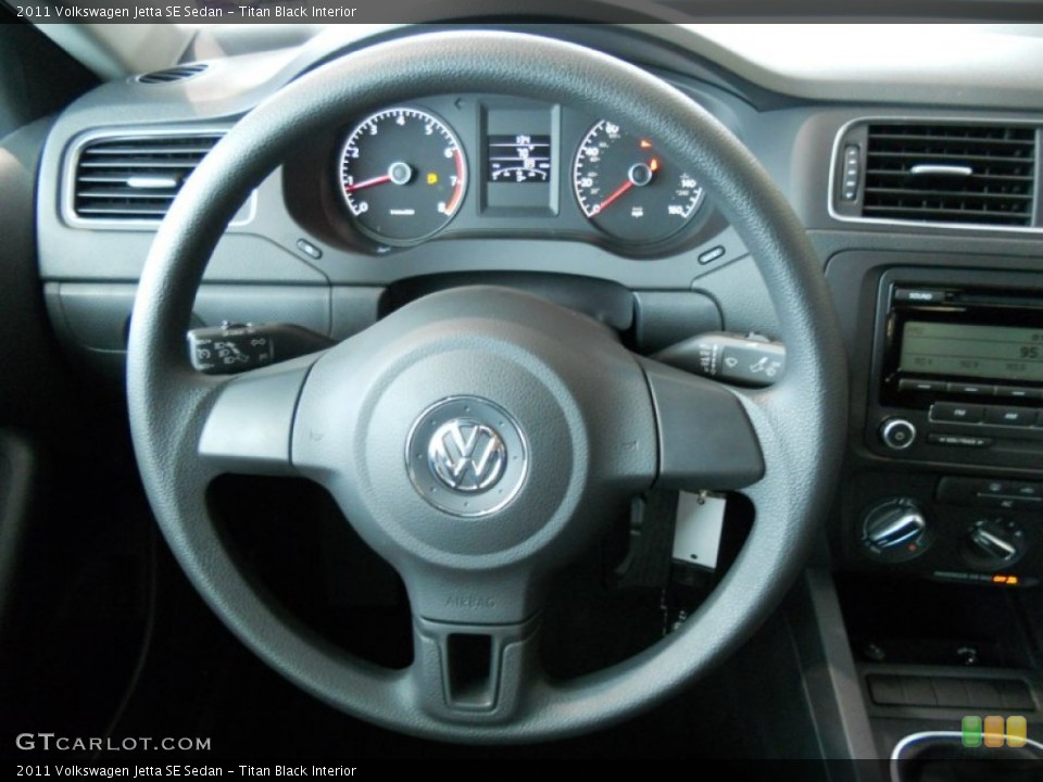 Titan Black Interior Steering Wheel for the 2011 Volkswagen Jetta SE Sedan #50365119