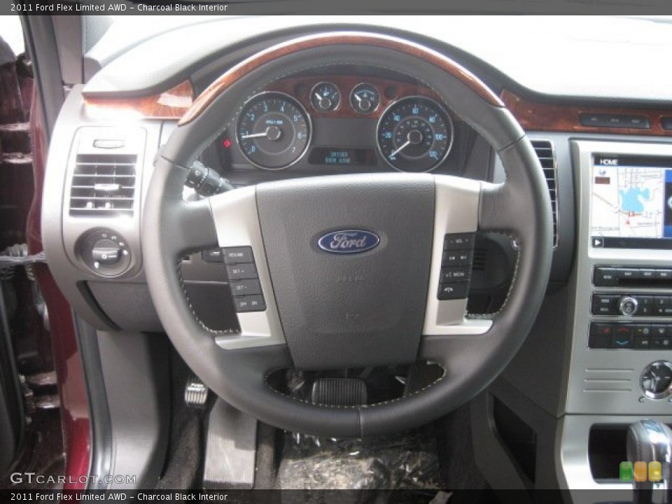Charcoal Black Interior Steering Wheel for the 2011 Ford Flex Limited AWD #50366697