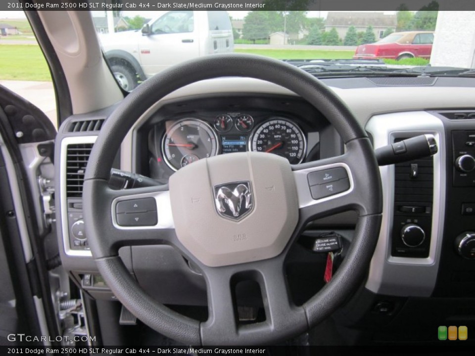 Dark Slate/Medium Graystone Interior Steering Wheel for the 2011 Dodge Ram 2500 HD SLT Regular Cab 4x4 #50370069