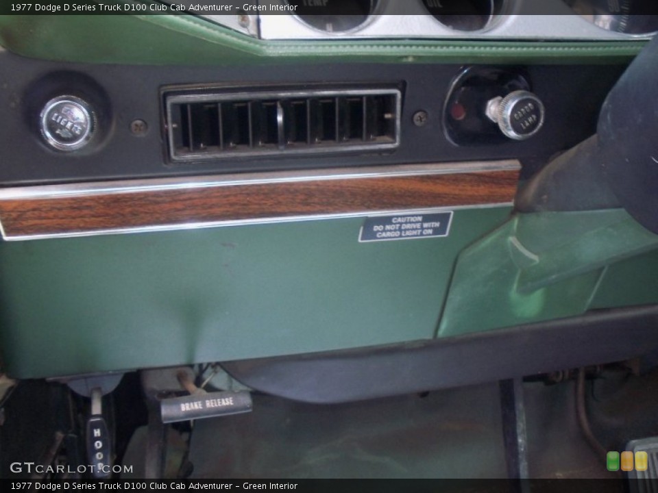 Green Interior Controls for the 1977 Dodge D Series Truck D100 Club Cab Adventurer #50394225