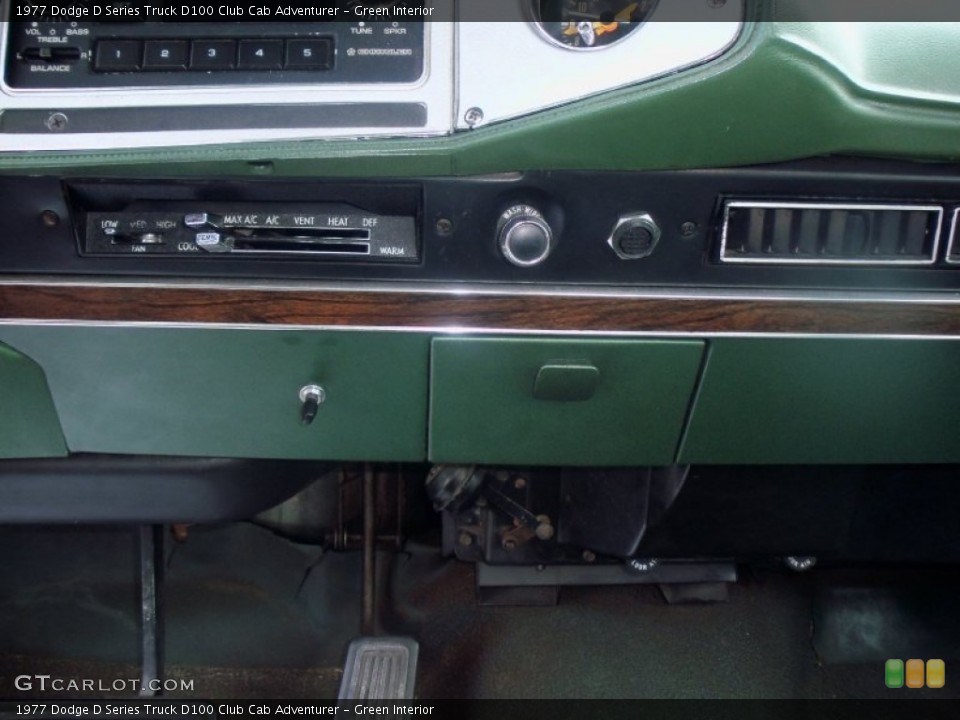 Green Interior Controls for the 1977 Dodge D Series Truck D100 Club Cab Adventurer #50394246
