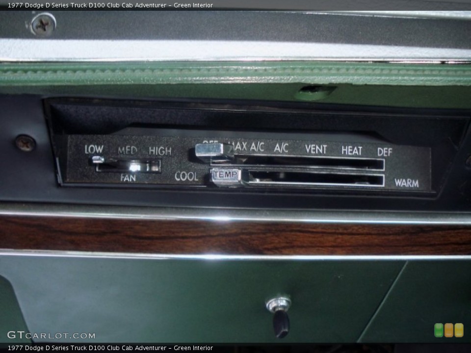Green Interior Controls for the 1977 Dodge D Series Truck D100 Club Cab Adventurer #50394258