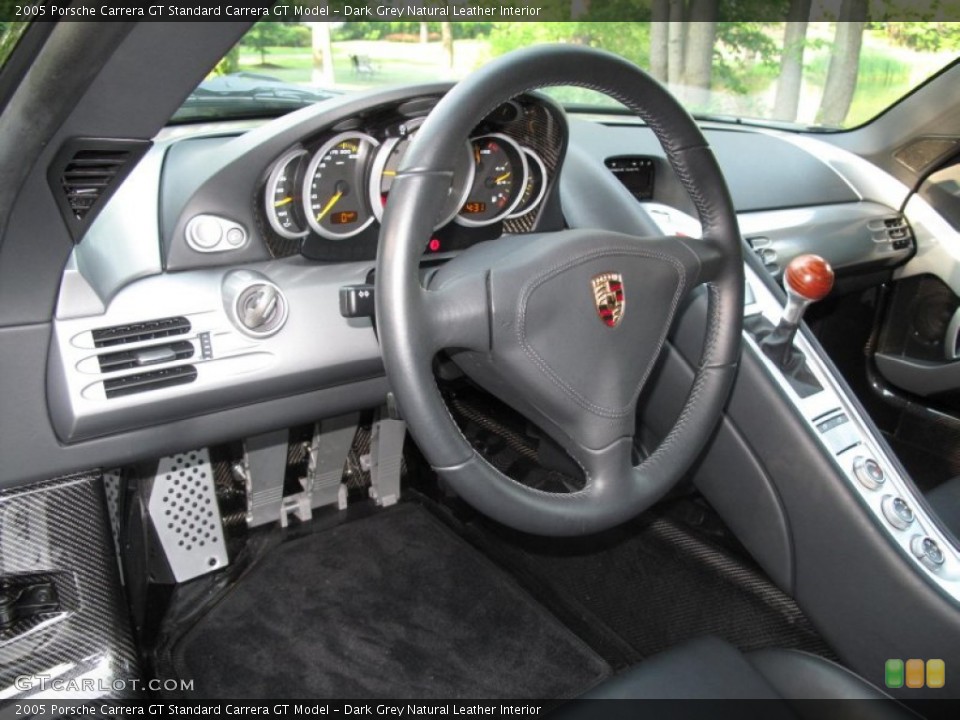 Dark Grey Natural Leather Interior Steering Wheel for the 2005 Porsche Carrera GT  #50395227