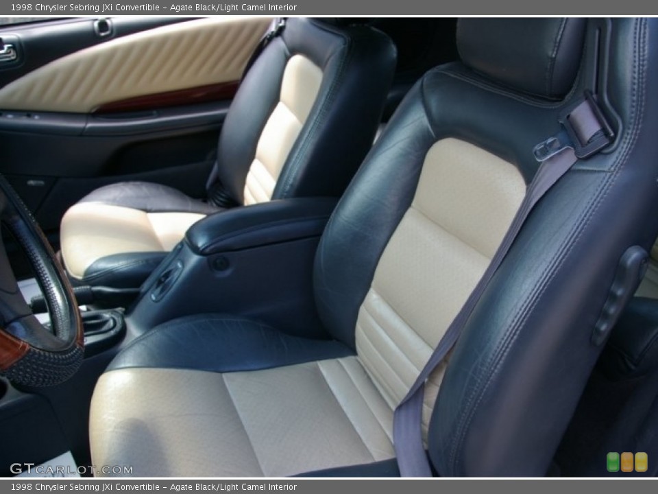 Agate Black/Light Camel Interior Photo for the 1998 Chrysler Sebring JXi Convertible #50396571
