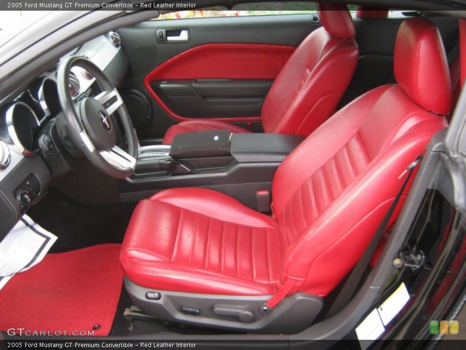 Red Leather Interior Photo for the 2005 Ford Mustang GT Premium Convertible #50405149