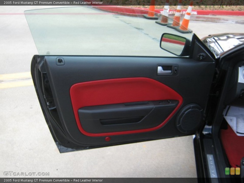 Red Leather Interior Door Panel for the 2005 Ford Mustang GT Premium Convertible #50405191