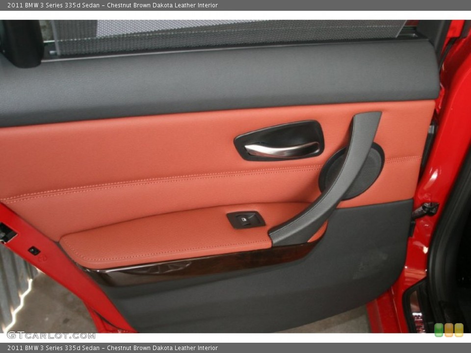 Chestnut Brown Dakota Leather Interior Door Panel for the 2011 BMW 3 Series 335d Sedan #50409331