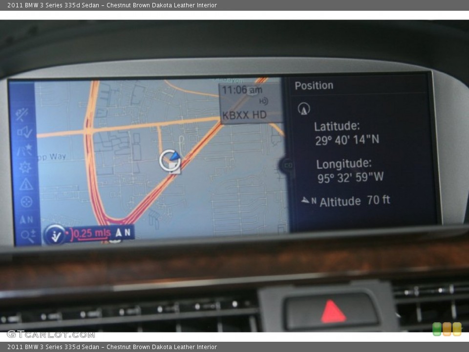 Chestnut Brown Dakota Leather Interior Navigation for the 2011 BMW 3 Series 335d Sedan #50409361