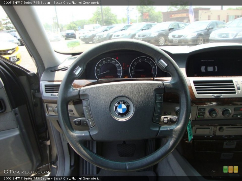 Basalt Grey/Flannel Grey Interior Steering Wheel for the 2005 BMW 7 Series 745i Sedan #50412115