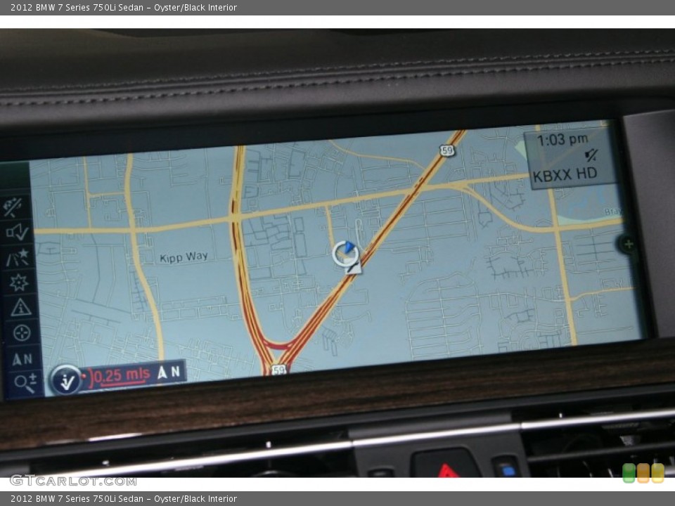 Oyster/Black Interior Navigation for the 2012 BMW 7 Series 750Li Sedan #50412184
