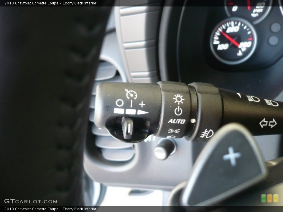 Ebony Black Interior Controls for the 2010 Chevrolet Corvette Coupe #50412700