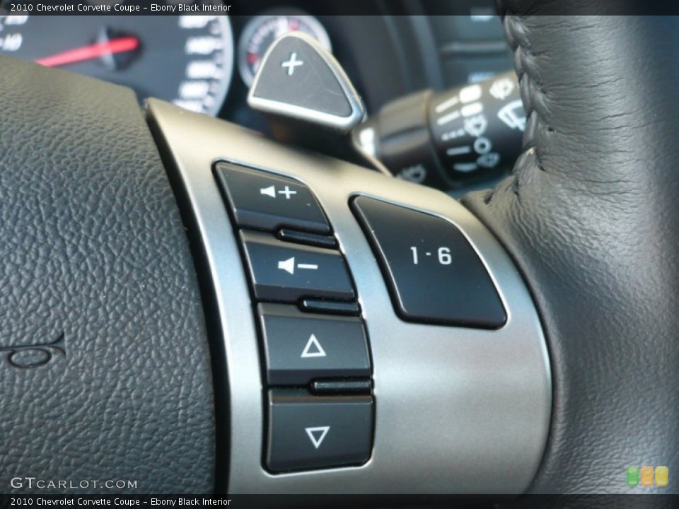 Ebony Black Interior Controls for the 2010 Chevrolet Corvette Coupe #50412721