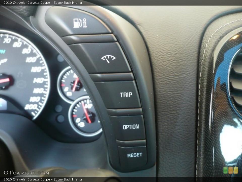 Ebony Black Interior Controls for the 2010 Chevrolet Corvette Coupe #50412739