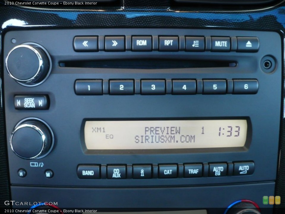 Ebony Black Interior Controls for the 2010 Chevrolet Corvette Coupe #50412763