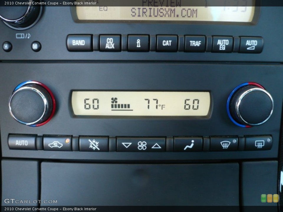 Ebony Black Interior Controls for the 2010 Chevrolet Corvette Coupe #50412775