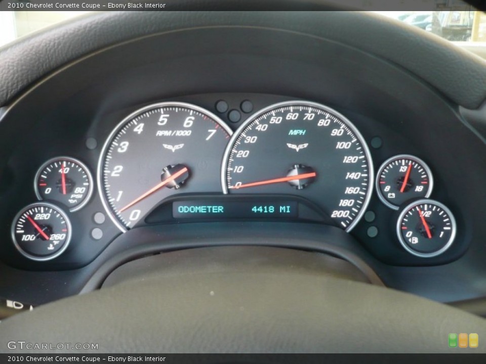 Ebony Black Interior Gauges for the 2010 Chevrolet Corvette Coupe #50412805