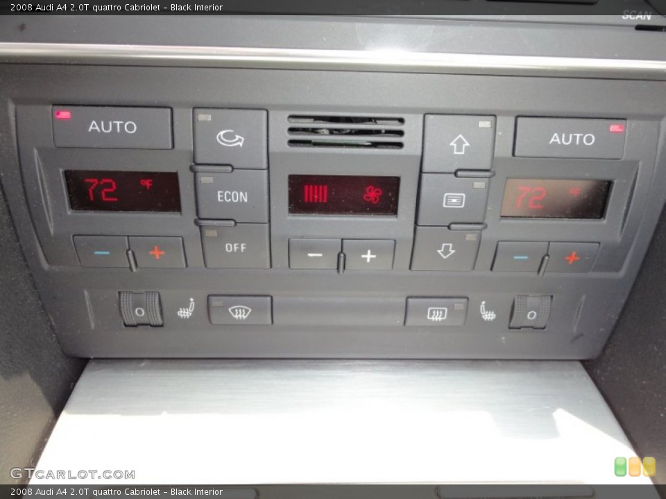 Black Interior Controls for the 2008 Audi A4 2.0T quattro Cabriolet #50413108