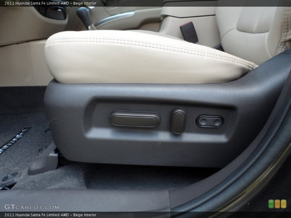 Beige Interior Controls for the 2011 Hyundai Santa Fe Limited AWD #50416327