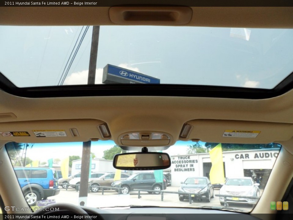 Beige Interior Sunroof for the 2011 Hyundai Santa Fe Limited AWD #50416342