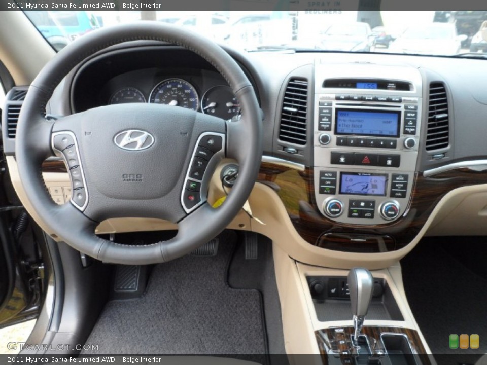 Beige Interior Dashboard for the 2011 Hyundai Santa Fe Limited AWD #50416357