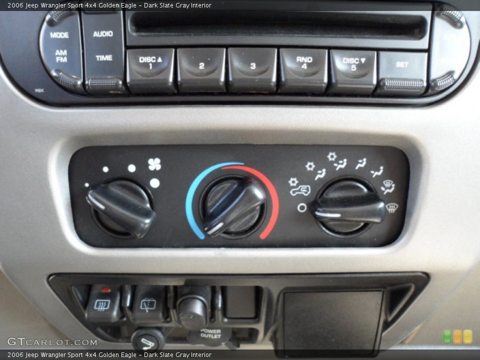 Dark Slate Gray Interior Controls for the 2006 Jeep Wrangler Sport 4x4 Golden Eagle #50418510