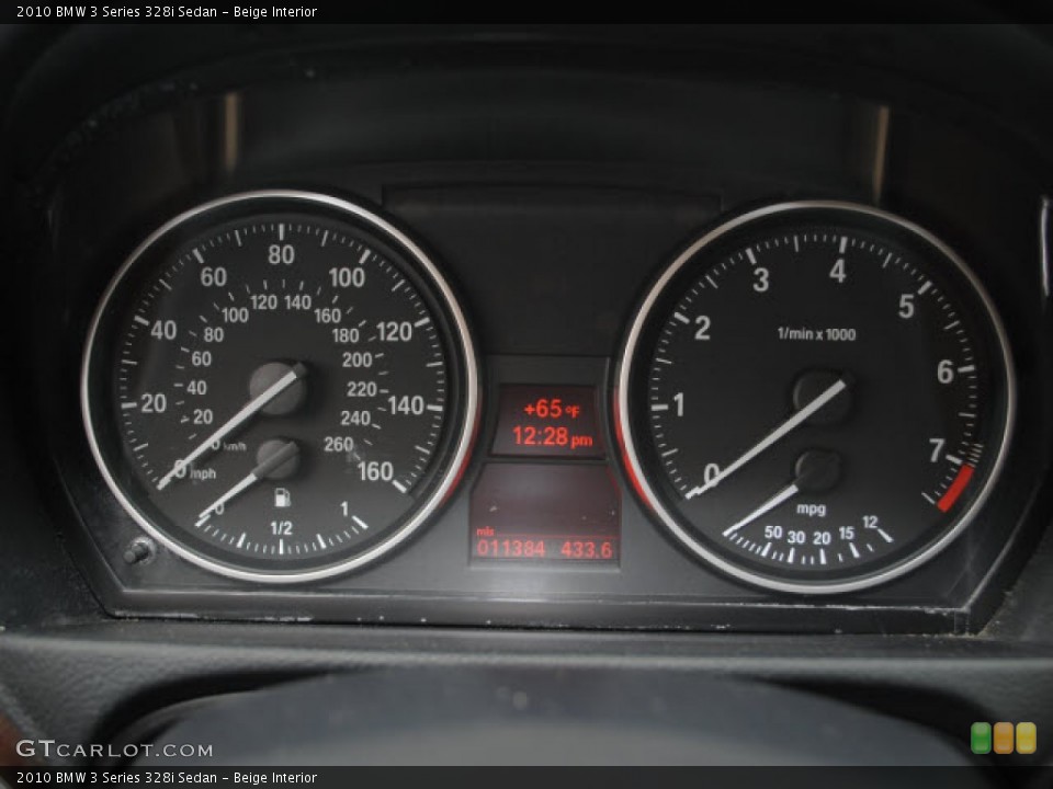 Beige Interior Gauges for the 2010 BMW 3 Series 328i Sedan #50423962