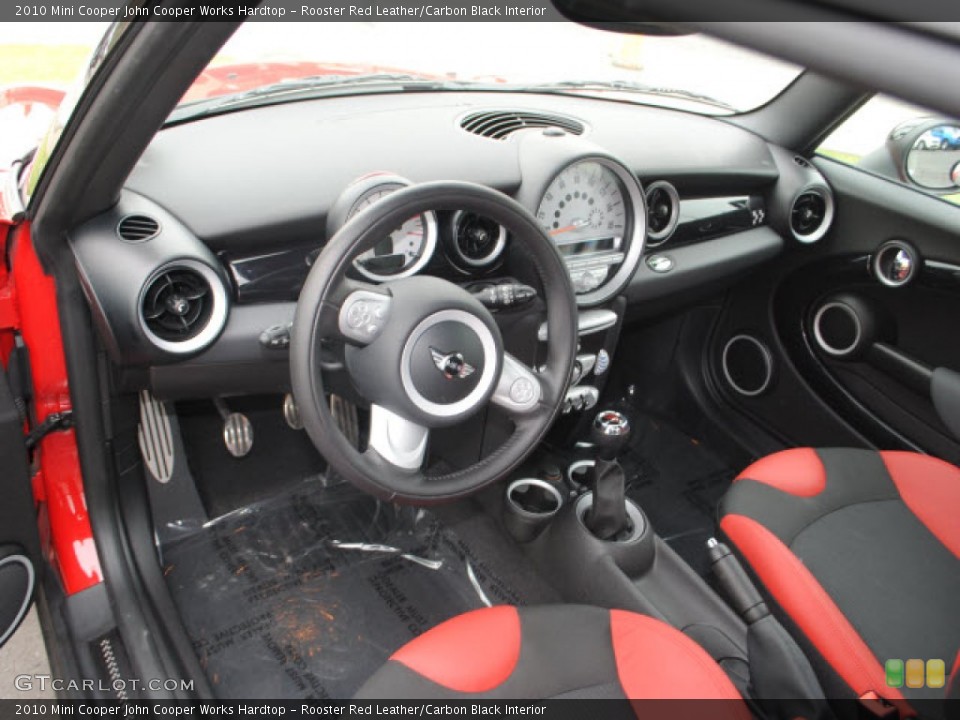 Rooster Red Leather/Carbon Black Interior Photo for the 2010 Mini Cooper John Cooper Works Hardtop #50424983