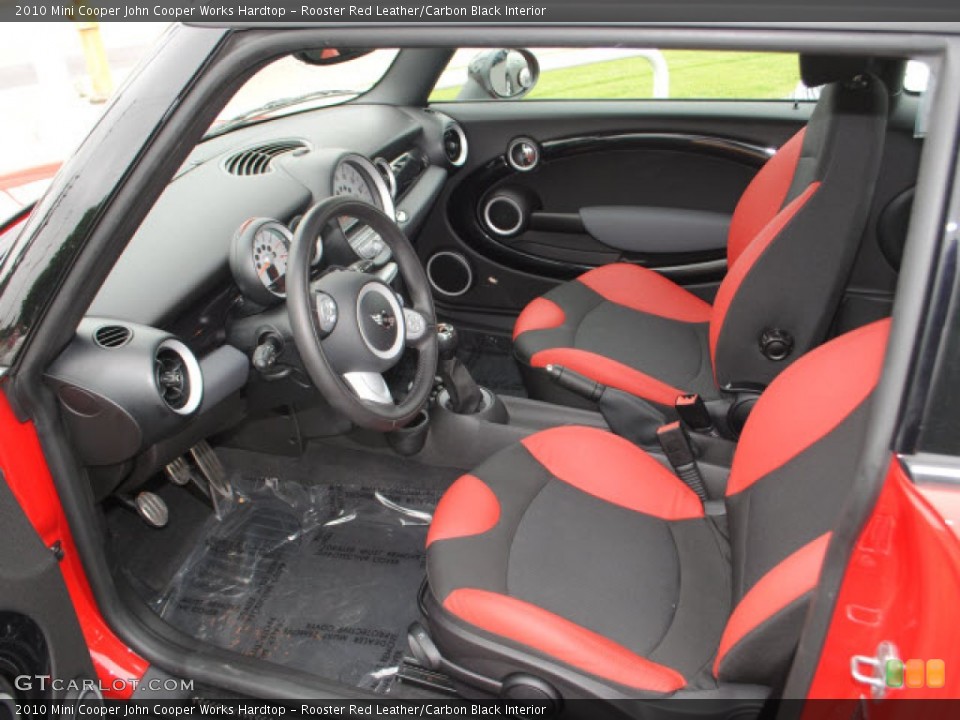 Rooster Red Leather/Carbon Black Interior Photo for the 2010 Mini Cooper John Cooper Works Hardtop #50425000