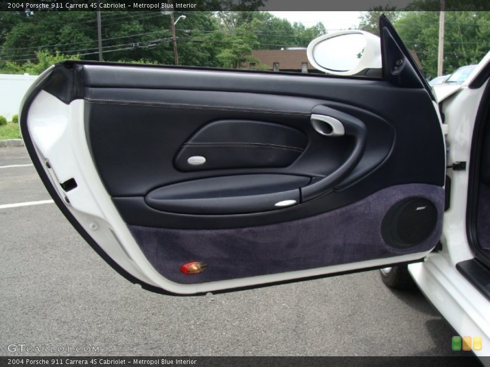 Metropol Blue Interior Door Panel for the 2004 Porsche 911 Carrera 4S Cabriolet #50430454