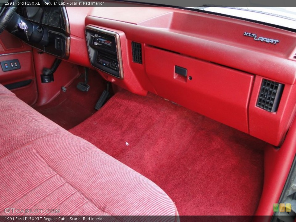 Scarlet Red Interior Dashboard for the 1991 Ford F150 XLT Regular Cab #50432851